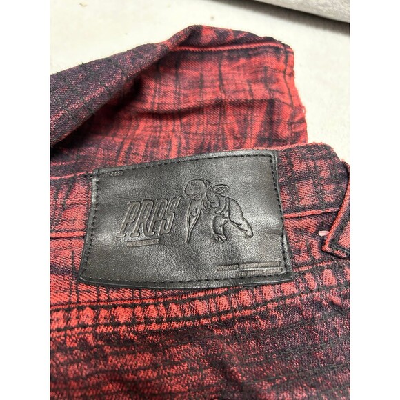 PRPS Distressed Ripped Button-up Jeans Red Black Size 40 (9-03m) - Picture 10 of 11